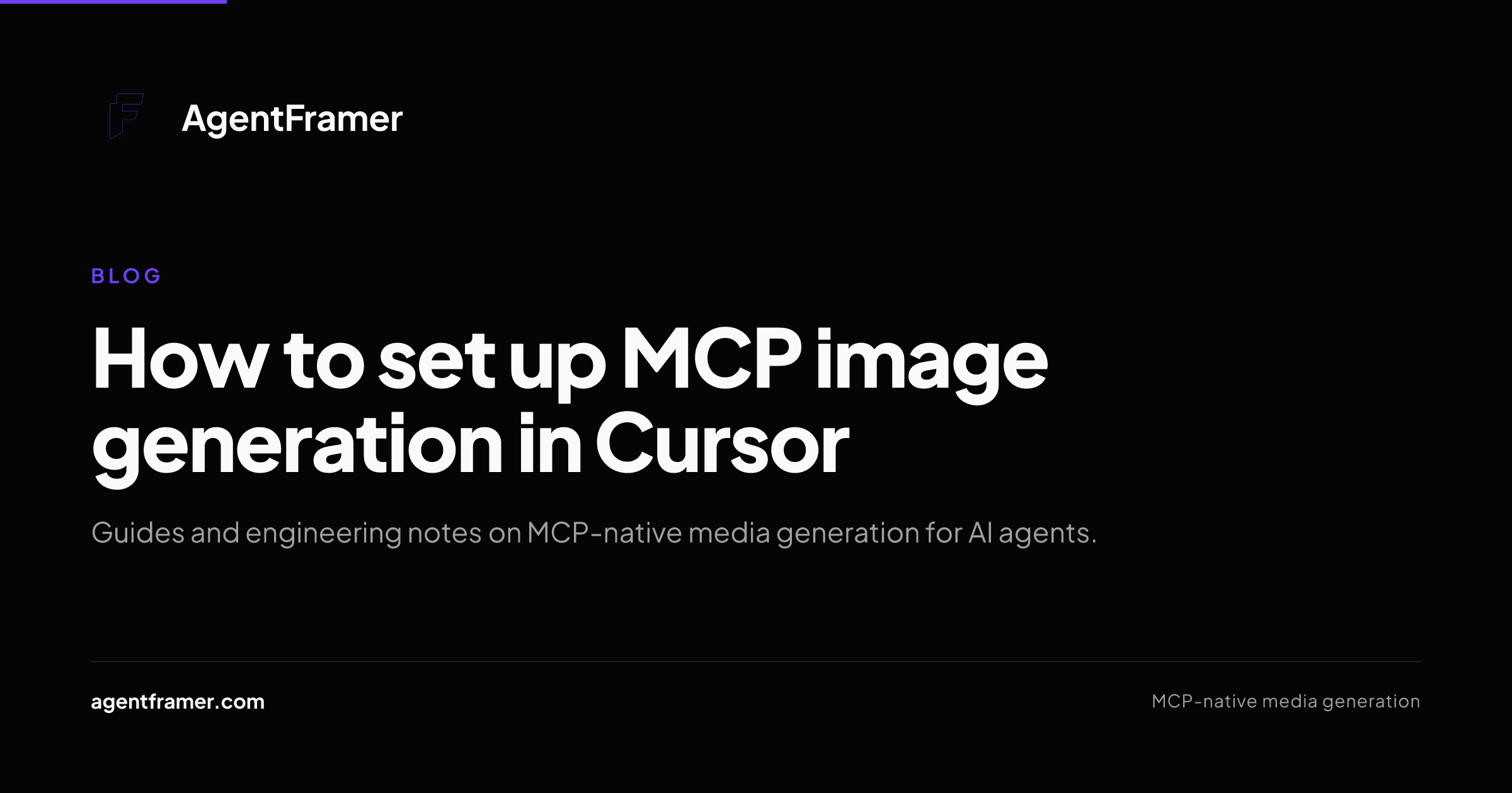 How to Set Up MCP Image Generation in Cursor - AgentFramer